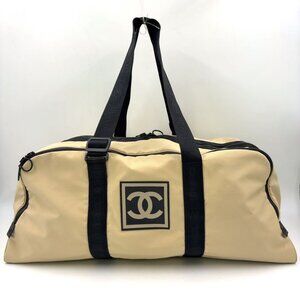 Chanel CC Logo Sports Black Beige